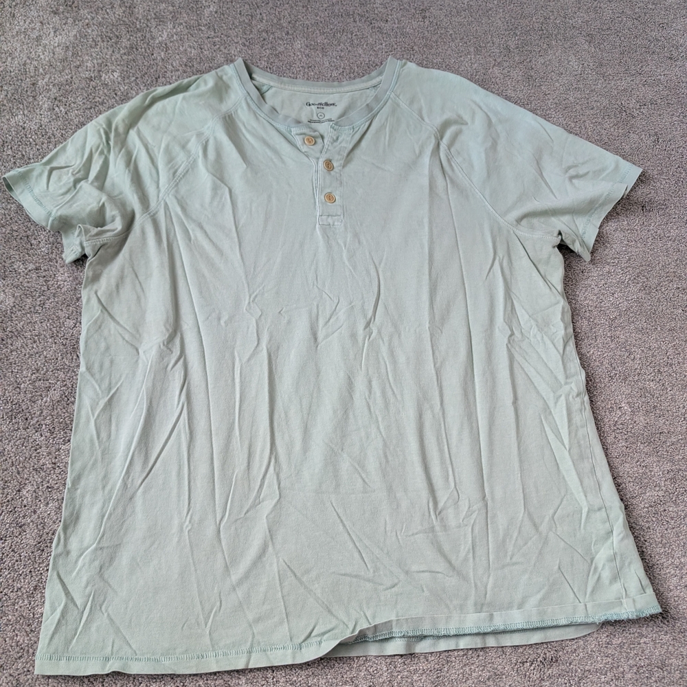 Goodfellow & Co Light Mint Green Short Sleeve Henley